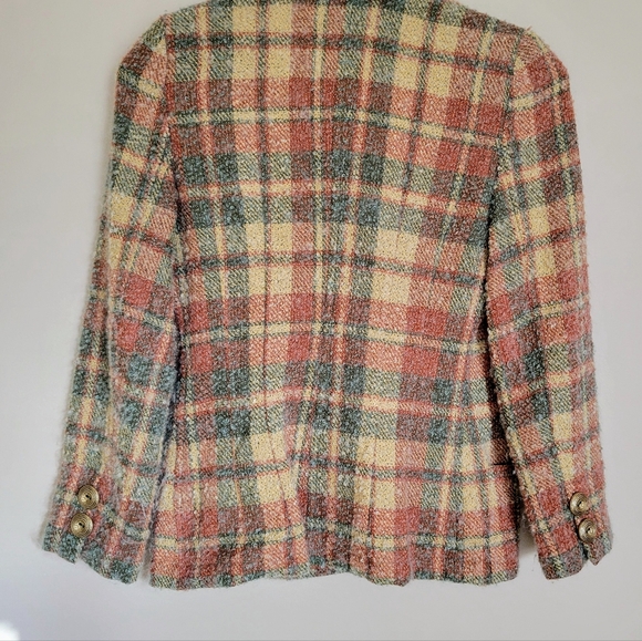 Vintage Valentino Boutique Plaid Mohair Jacket Blazer - Picture 3 of 8